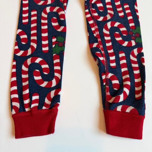 Hanna Andersson Candy Cane Long John Pajama Set 100cm 4 - Picture 11 of 14